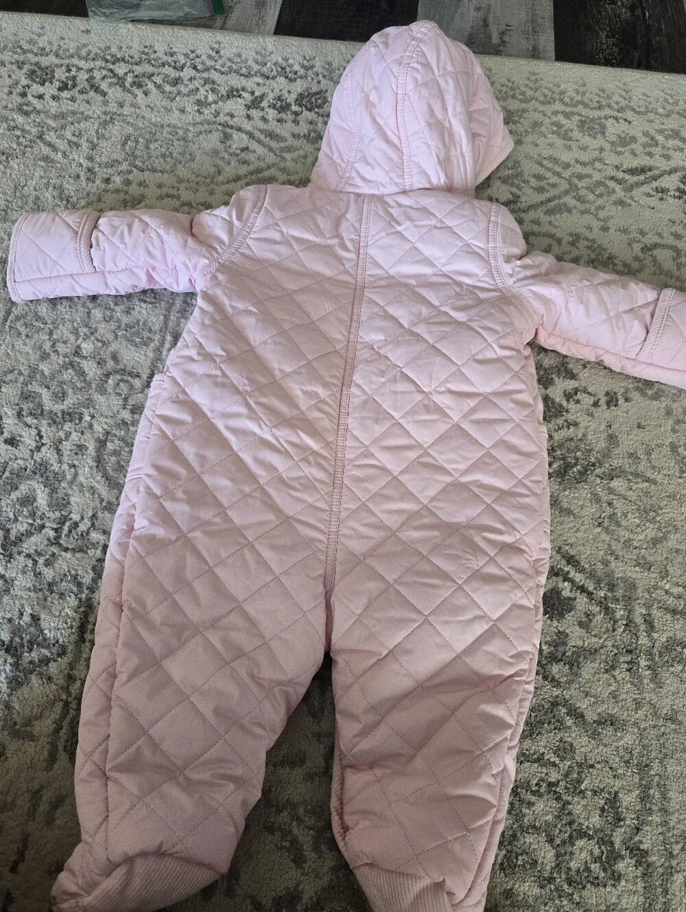 Ralph Lauren Light Pink Quilted Hooded snowsuit